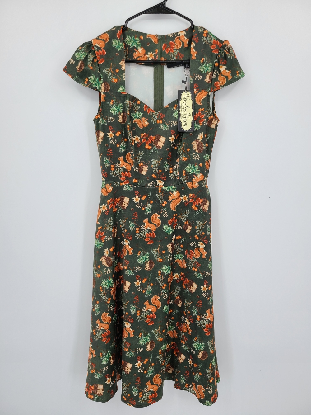 Voodoo Vixen Cottagecore Squirrel Midi Dress Size XS/2 - Picture 12 of 14